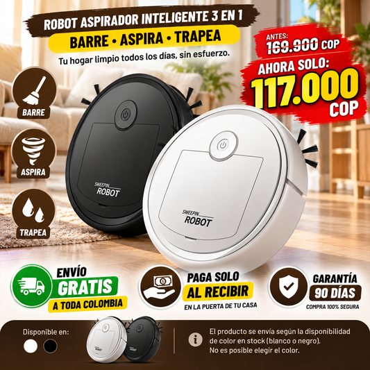 ¡Olvídate de Barrer! Sweepin Robot™ 3 en 1